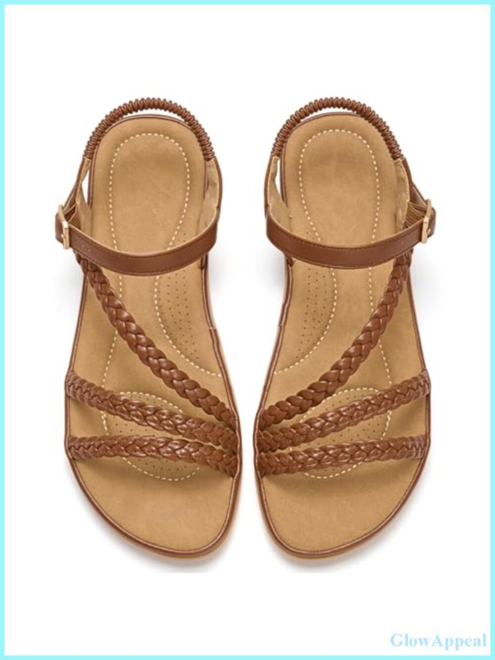 Women's Strappy Flat Sandals Soft Cushioned Non-Slip Comfortable Walking Shoes